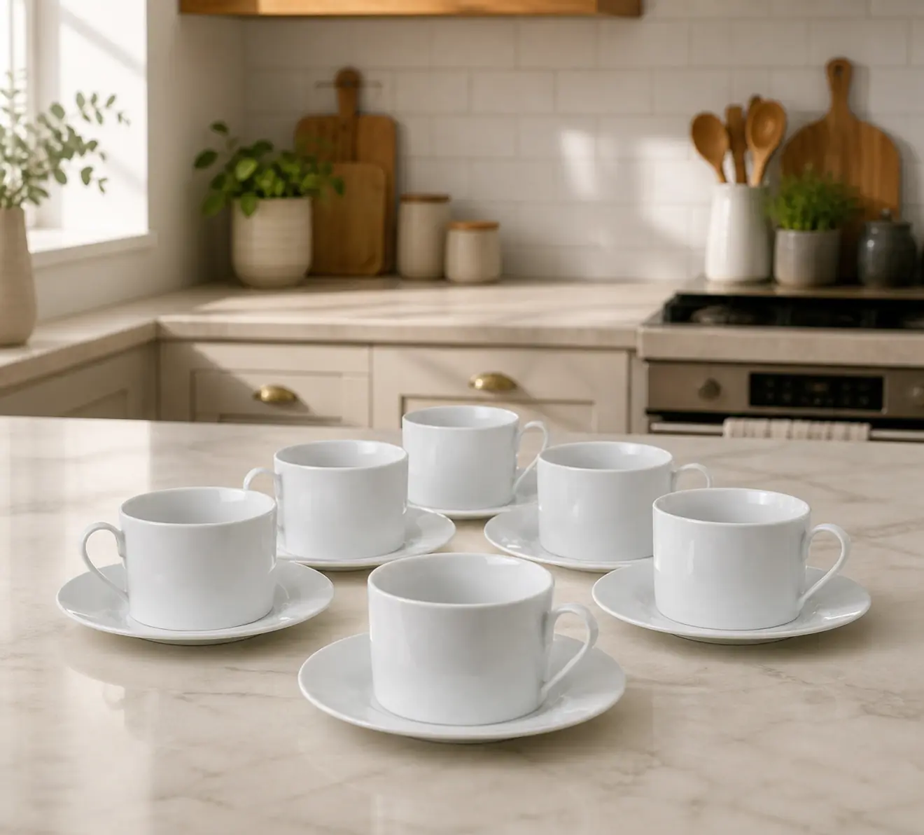 Juego de tazas para café blancas 12 pcs