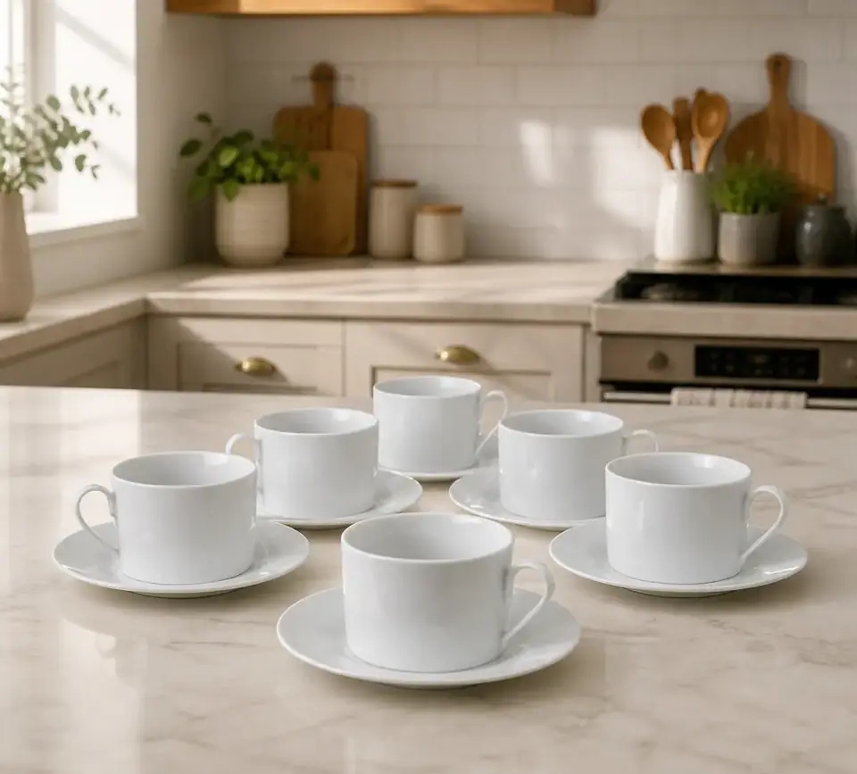 Juego de tazas para café blancas 12 pcs