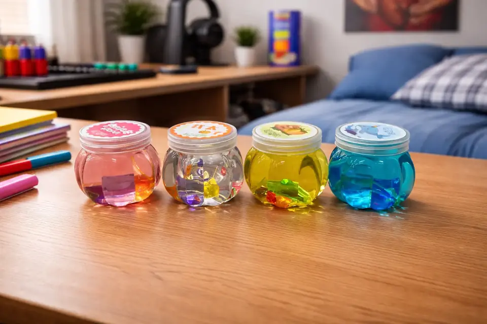Slime trasparente con peces