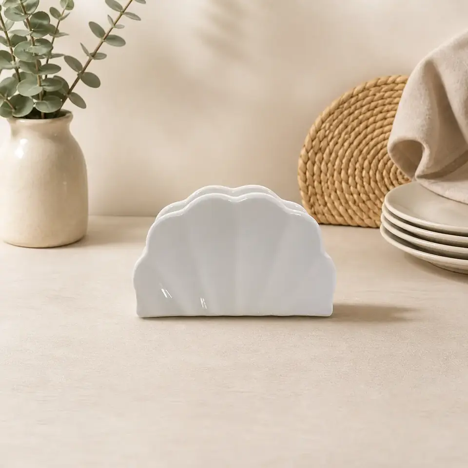 Servilletero De Porcelana Blanco