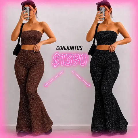 Conjunto Straples mas palazo de brillo