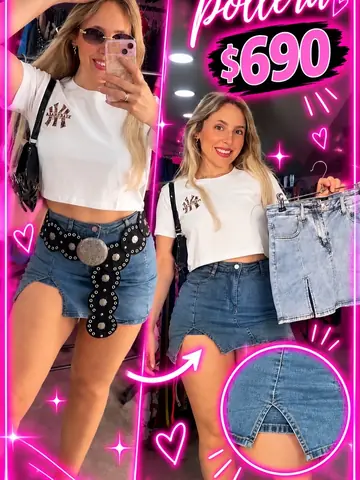 Short pollera de Jeans Elastizada