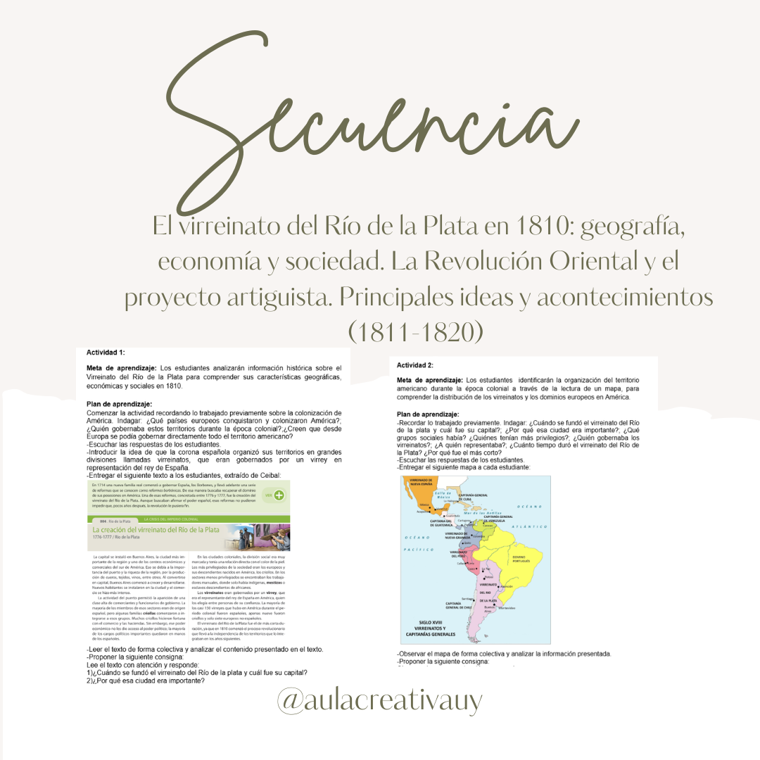 Secuencia - El virreinato del Río de la Plata en 1810: geografía, economía y sociedad. La Revolución Oriental y el proyecto artiguista (1811-1820)