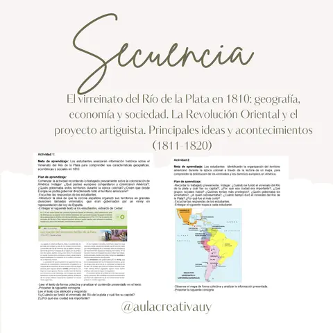 Secuencia - El virreinato del Río de la Plata en 1810: geografía, economía y sociedad. La Revolución Oriental y el proyecto artiguista (1811-1820)