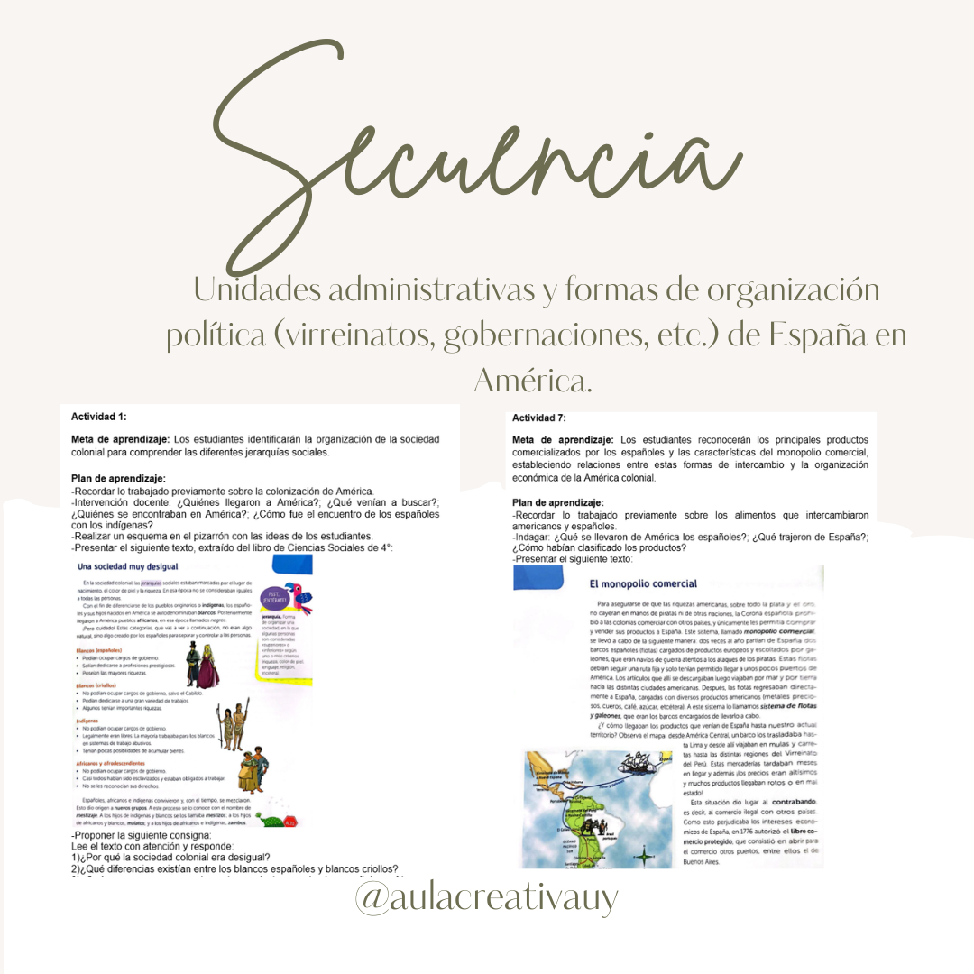 Secuencia - Unidades administrativas y formas de organización política (virreinatos, gobernaciones, etc.) de España en América