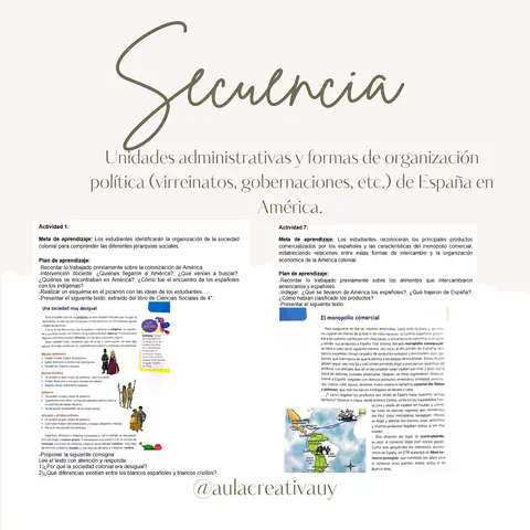 Secuencia - Unidades administrativas y formas de organización política (virreinatos, gobernaciones, etc.) de España en América