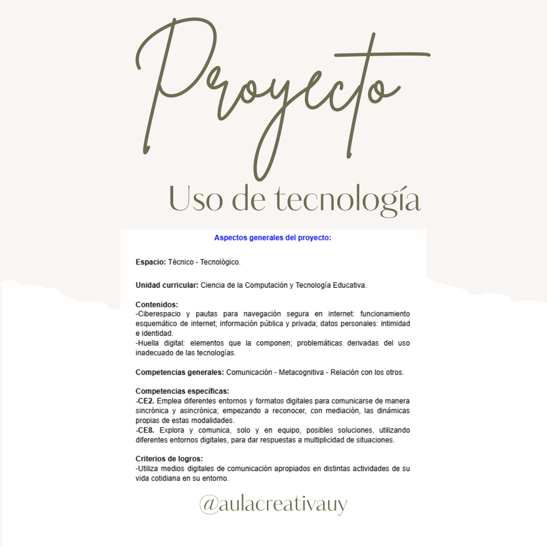 Proyecto de Tecnología - Primer y Segundo Ciclo