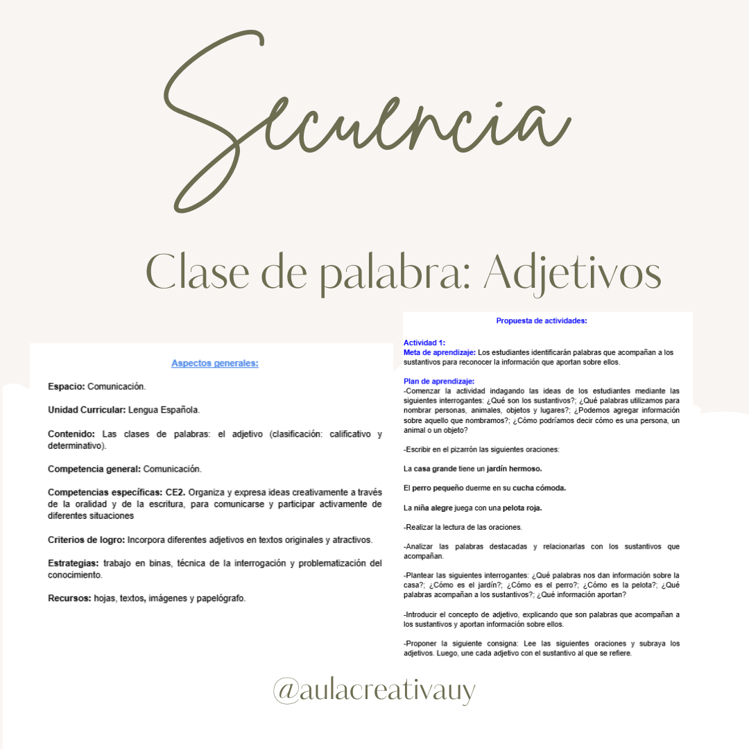 Secuencia - Adjetivos