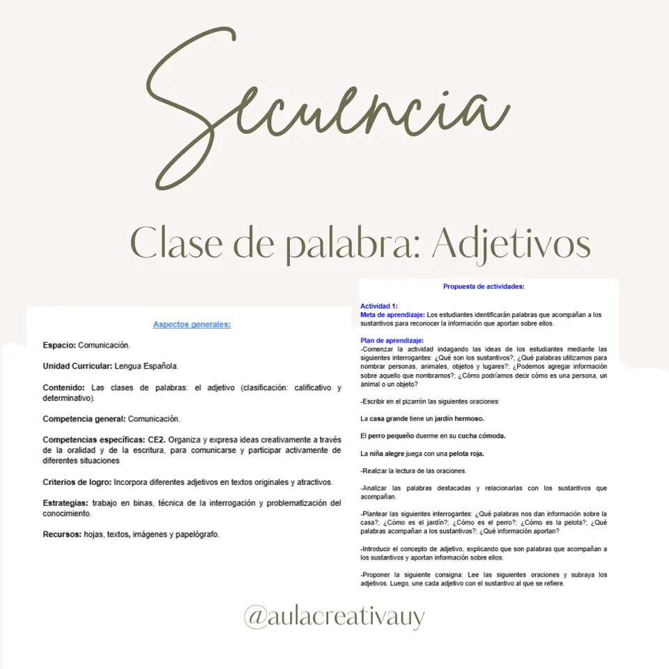Secuencia - Adjetivos