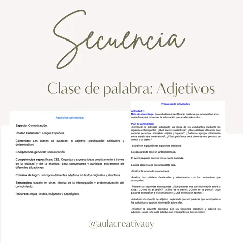Secuencia - Adjetivos