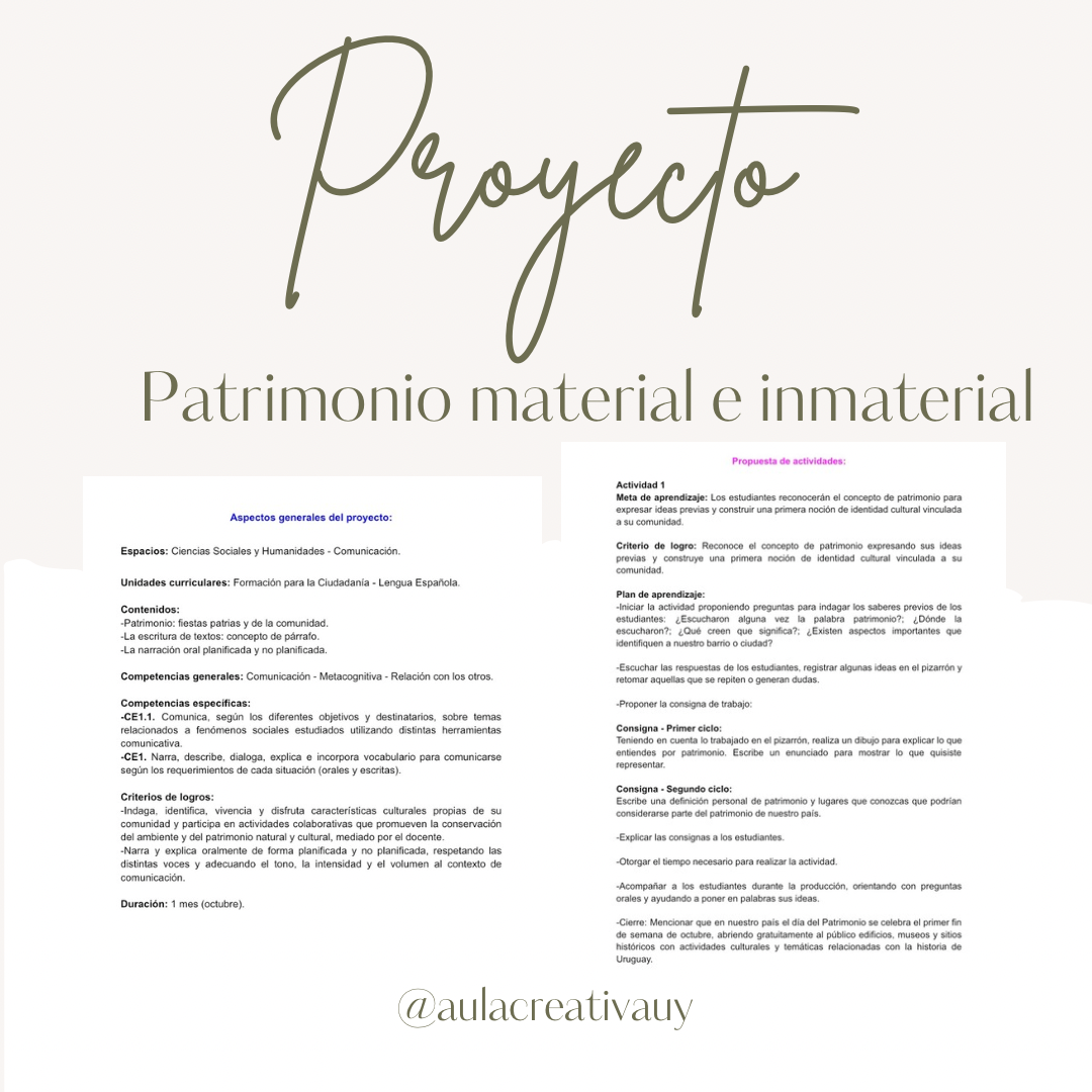 Proyecto de Patrimonio - Primer y Segundo Ciclo