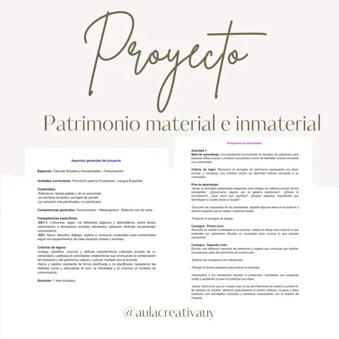 Proyecto de Patrimonio - Primer y Segundo Ciclo