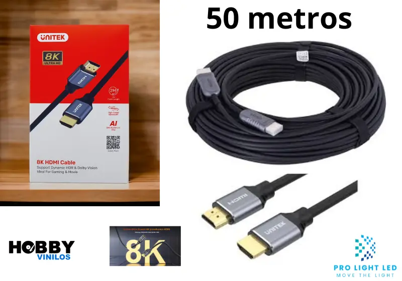 Cable Unitek Fibra Optica HDMI 2.1 8K 50m
