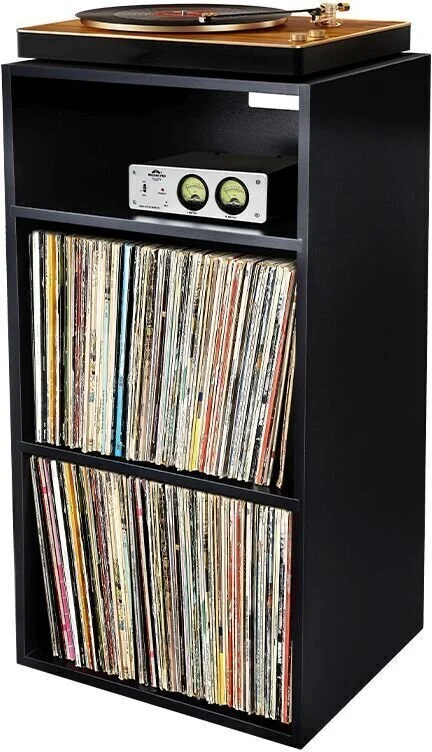 Rack para Almacenar Discos y Colocar Bandeja de Vinilos