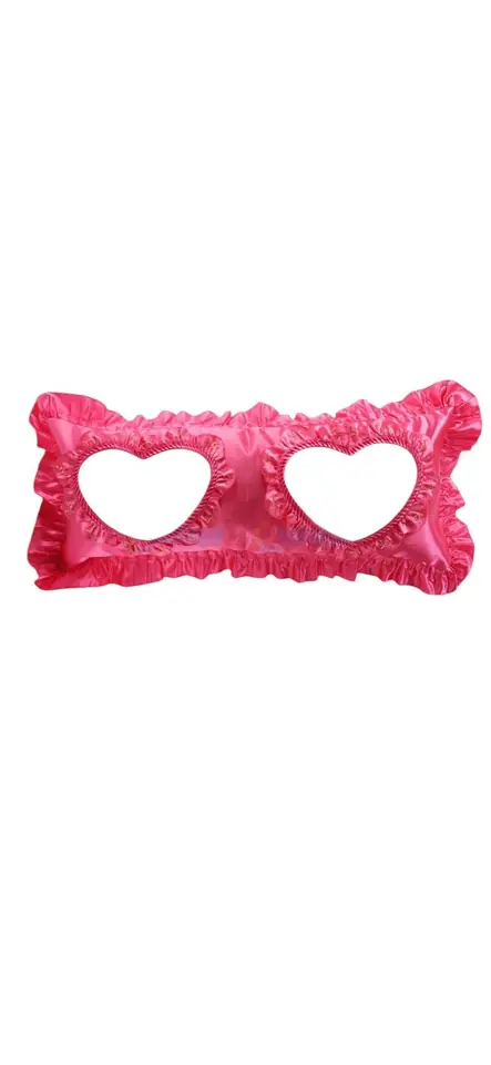 FUNDA PARA ALMOHADÓN DOBLE CORAZÓN FUCSIA