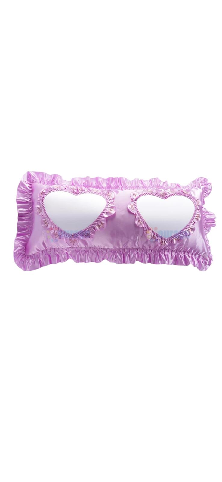 FUNDA PARA ALMOHADÓN DOBLE CORAZÓN LILA