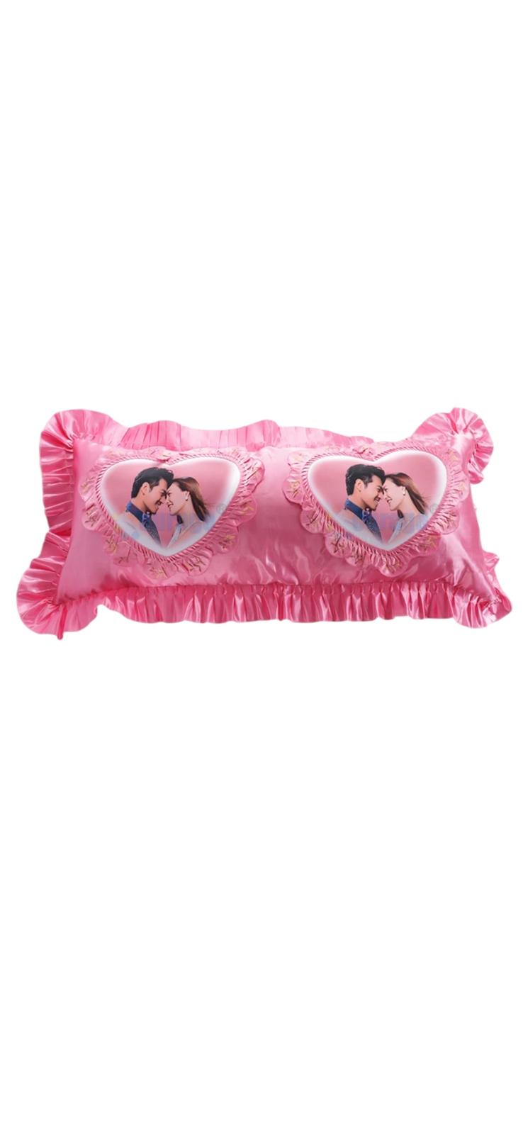FUNDA PARA ALMOHADÓN DOBLE CORAZÓN ROSA