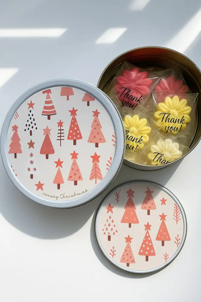 LATAS DANESAS PERSONALIZADAS NAVIDEÑAS X 10 UNIDADES
