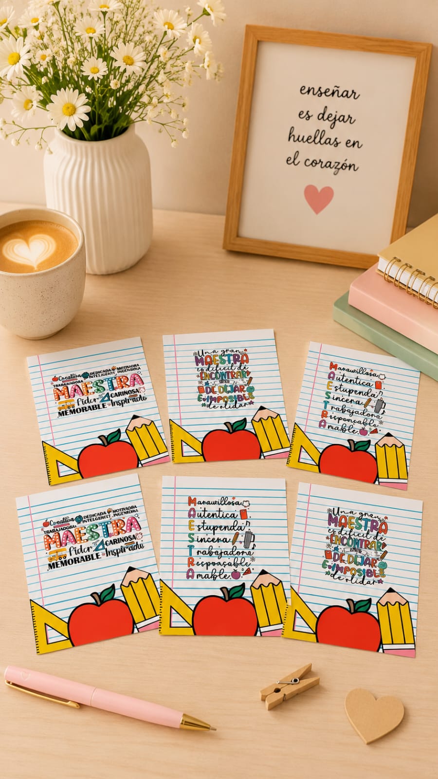 TARJETONES DIA DEL MAESTRO ( PACK X 12 UNIDADES )