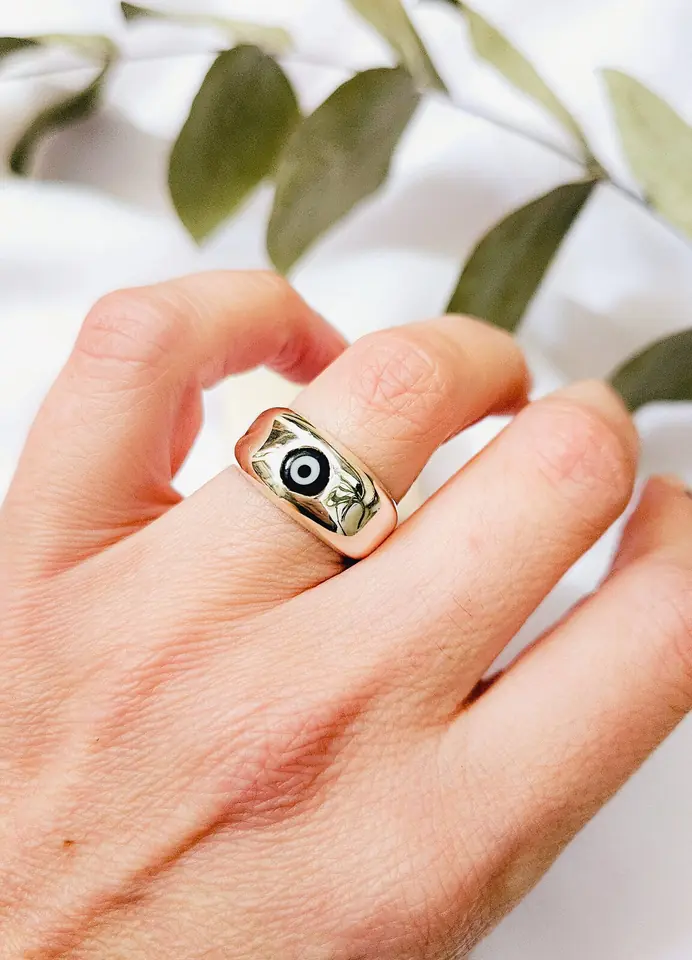 Anillo bombe con ojito turco T18