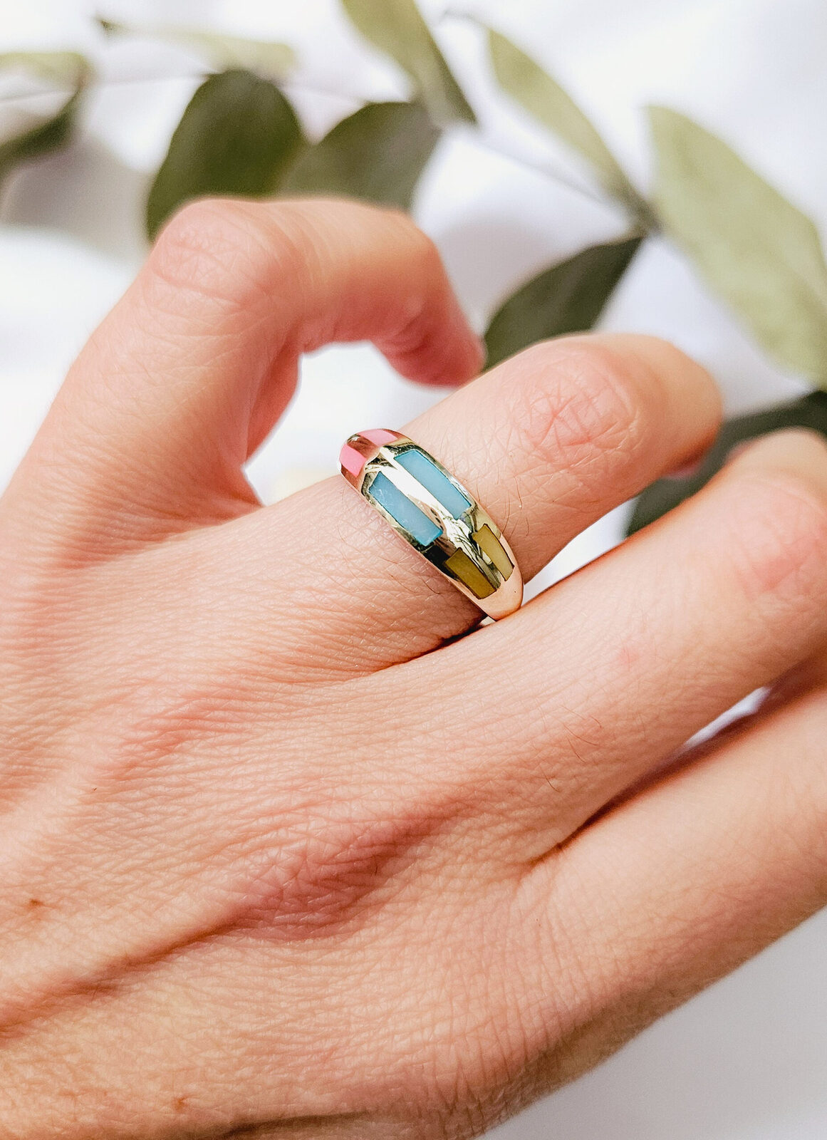 Anillo bombe nácar
