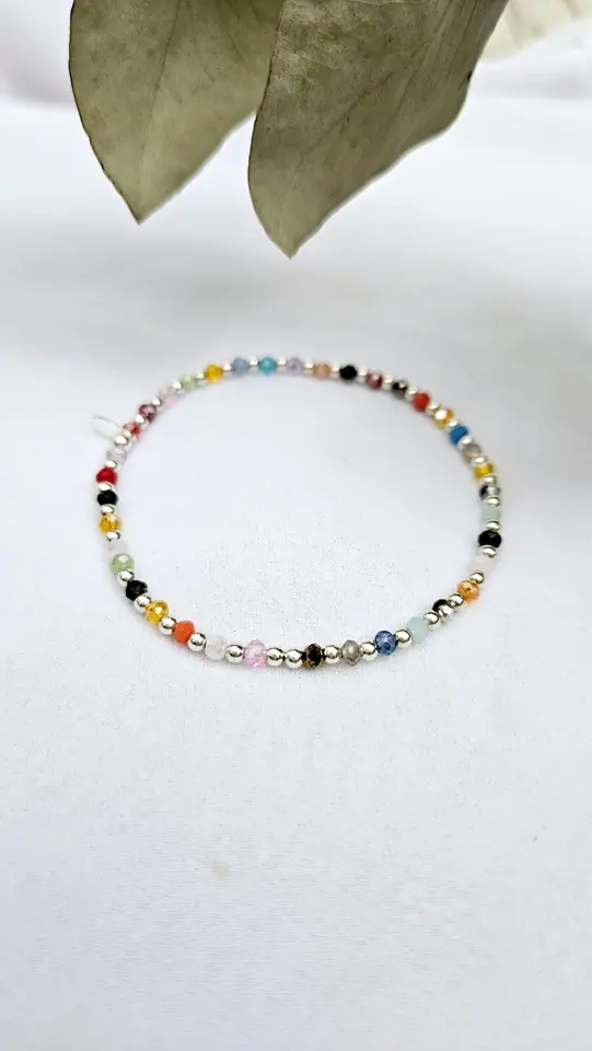 Pulsera Cristales y Plata