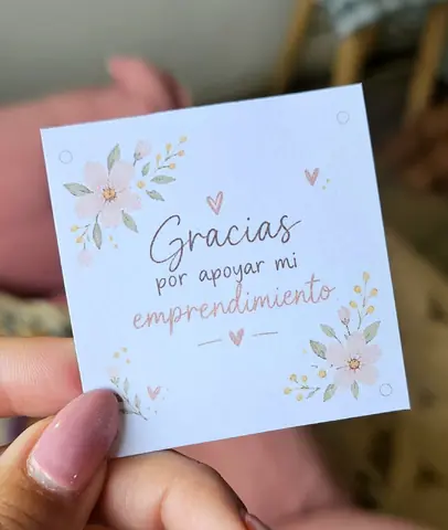 10 Tarjetitas "Gracias por apoyar mi emprendimiento"