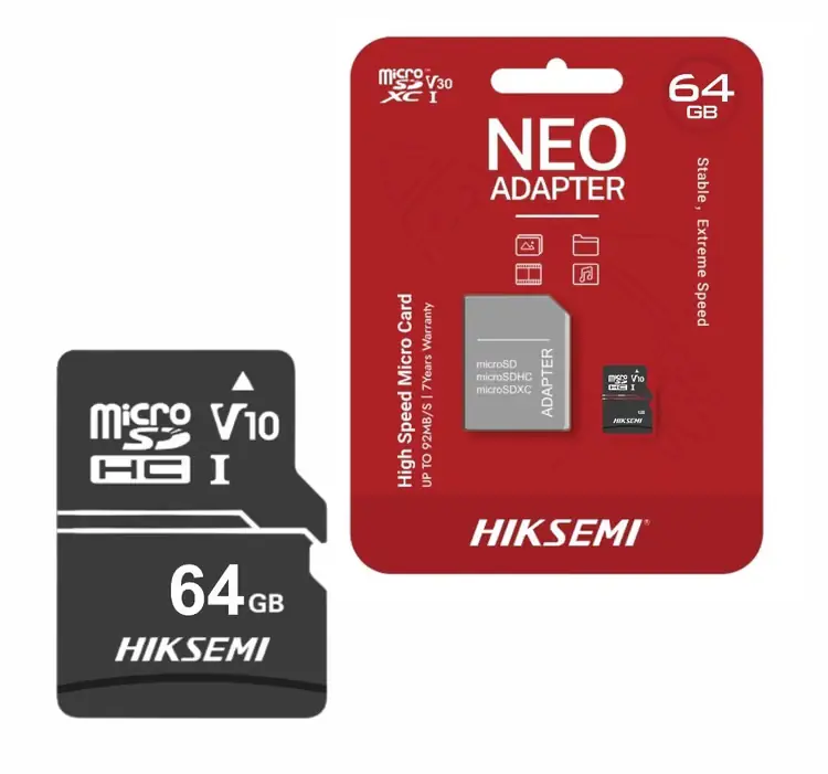Tarjeta Memoria MicroSD Hiksemi 64GB Clase 10 hasta 95MB/s