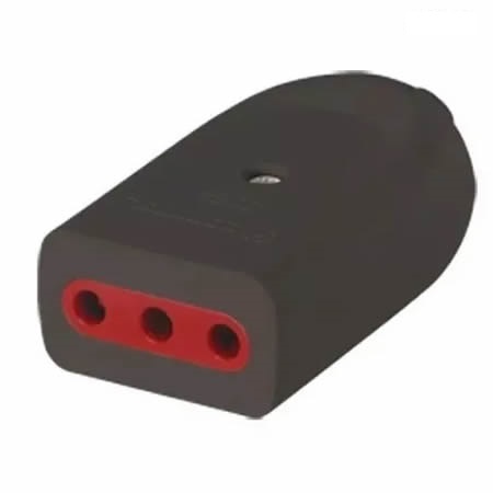 ELECTRICIDAD | FICHA HEMBRA | 3 EN LINEA | 10A | NEGRA | VIVION