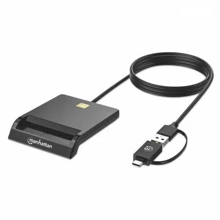 PC | LECTOR CEDULA / TARJETA INTELIGENTE | USB+USB-C | MANHATTAN