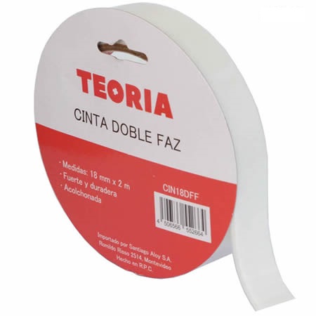 HERRAMIENTAS | CINTA DOBLE FAZ | FOAM | 18MM X 2M | TEORIA+
