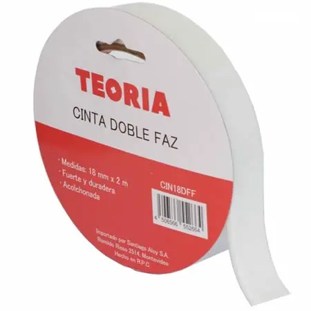 HERRAMIENTAS | CINTA DOBLE FAZ | FOAM | 18MM X 2M | TEORIA+