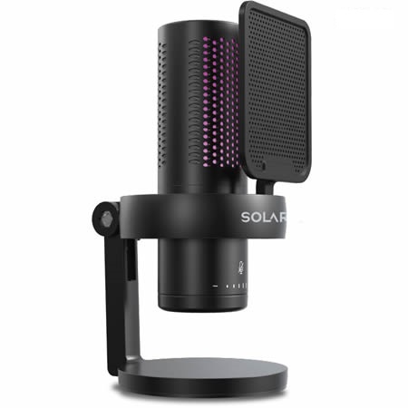 MICROFONO STREAMING RGB USB | LSM95B | NEGRO | SOLARMAX