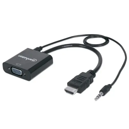 ADAPTADOR | HDMI M A VGA H | C/AUDIO | BOLSITA | MANHATTAN
