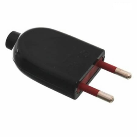 ELECTRICIDAD | FICHA MACHO | 2 EN LINEA | S/TIERRA | 10A | NEGRA | VIVION