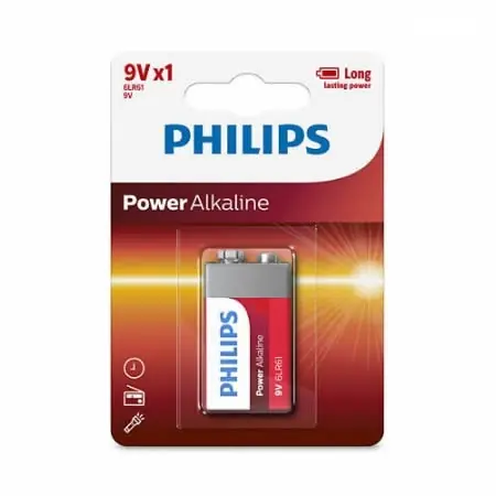 PILAS | BATERIA 9V ALCALINA | 6LR61P1B/97 | PHILIPS