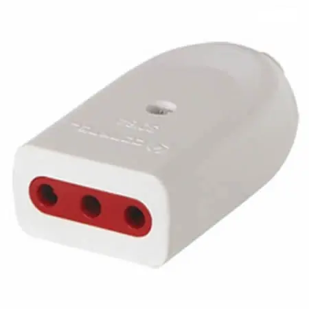 ELECTRICIDAD | FICHA HEMBRA | 3 EN LINEA | 10A | BLANCA | VIVION