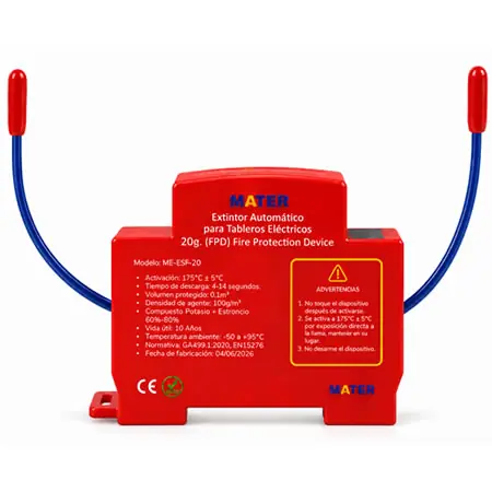 ELECTRICIDAD | EXTINTOR AUTOMATICO PARA TABLERO ELECTRICO - 20G | MATER