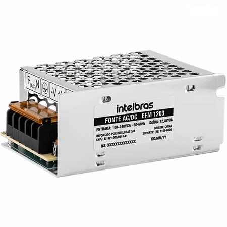 CCTV | ACC | FUENTE 12v |  3A | METALICA | EFM 1203 | INTELBRAS