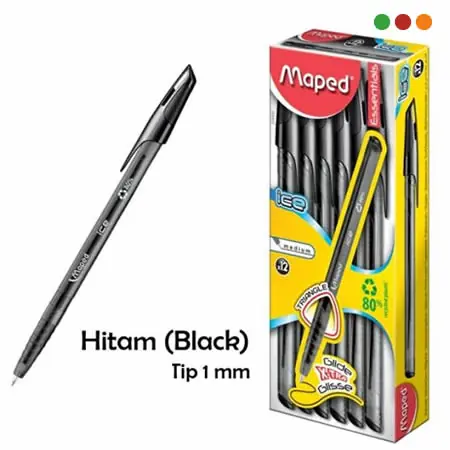 BOLIGRAFO | NEGRO | CAJA X12 | GREEN ICE | MAPED