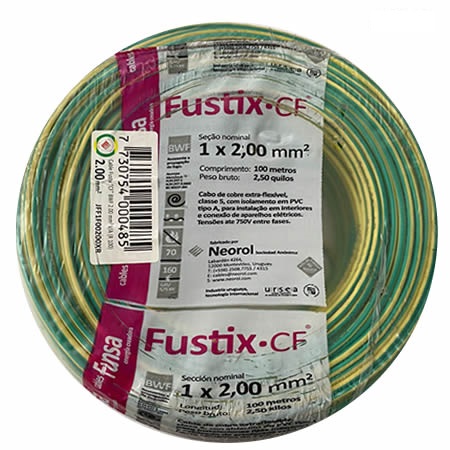 ELECTRICIDAD | CABLE | 2MM | 100M | VERDE/AMARILLO