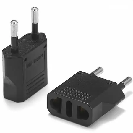 ELECTRICIDAD | ADAPTADOR USA A EUROPEO | NEGRO | GENERICO