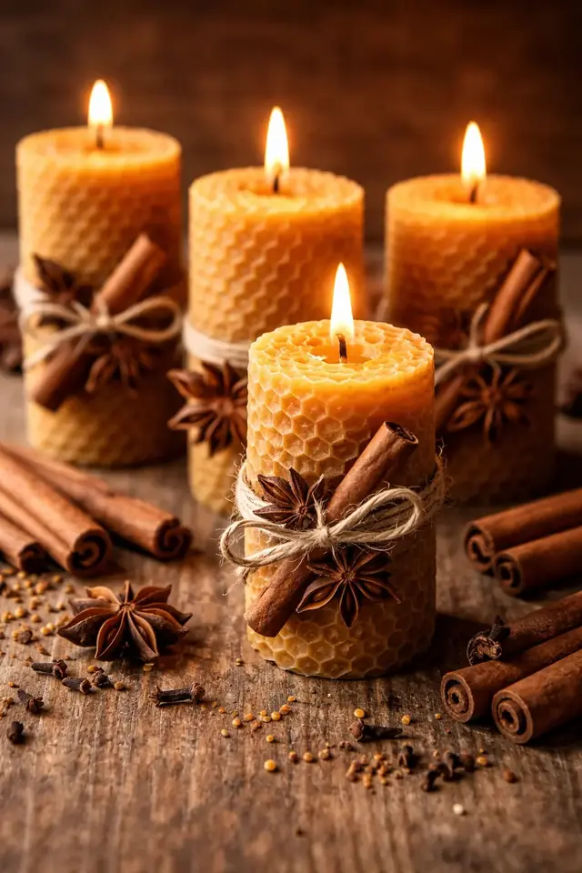 Pack x10 Velas de miel y canela 2cm x 10cm
