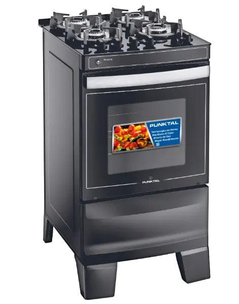 Cocina a gas 4H Mesada vidrio templado