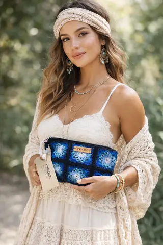Neceser crochet Coral