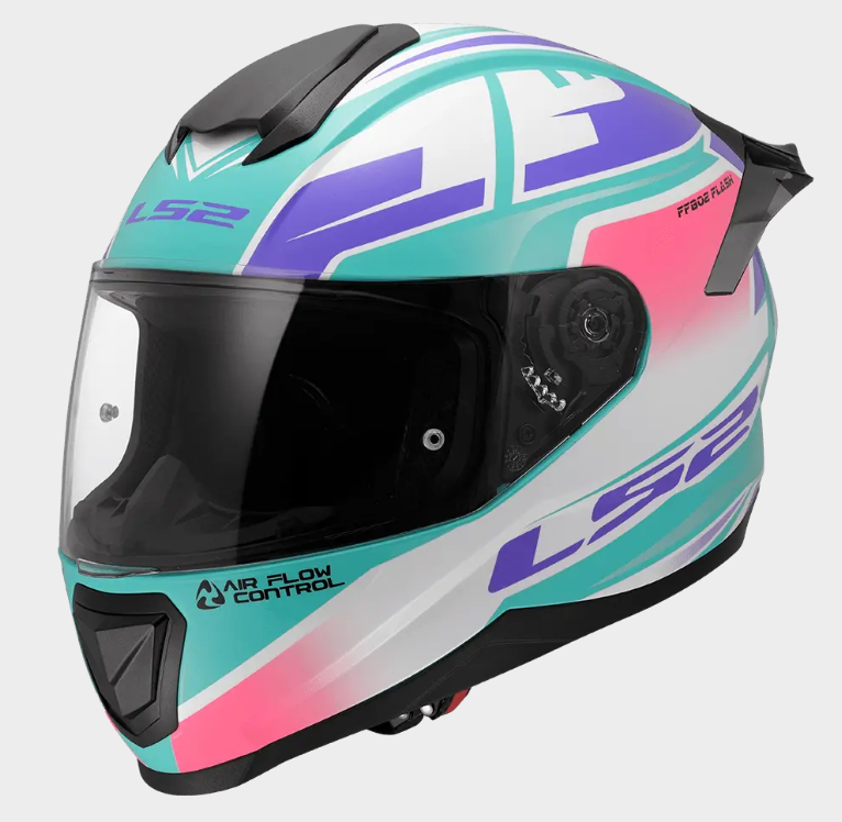 CASCO LS2 FLASH II - IMPACT - MATT WHITE PINK CYAN