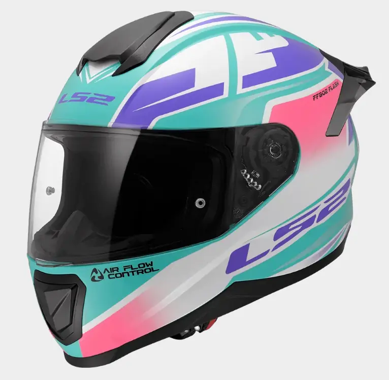 CASCO LS2 FLASH II - IMPACT - MATT WHITE PINK CYAN