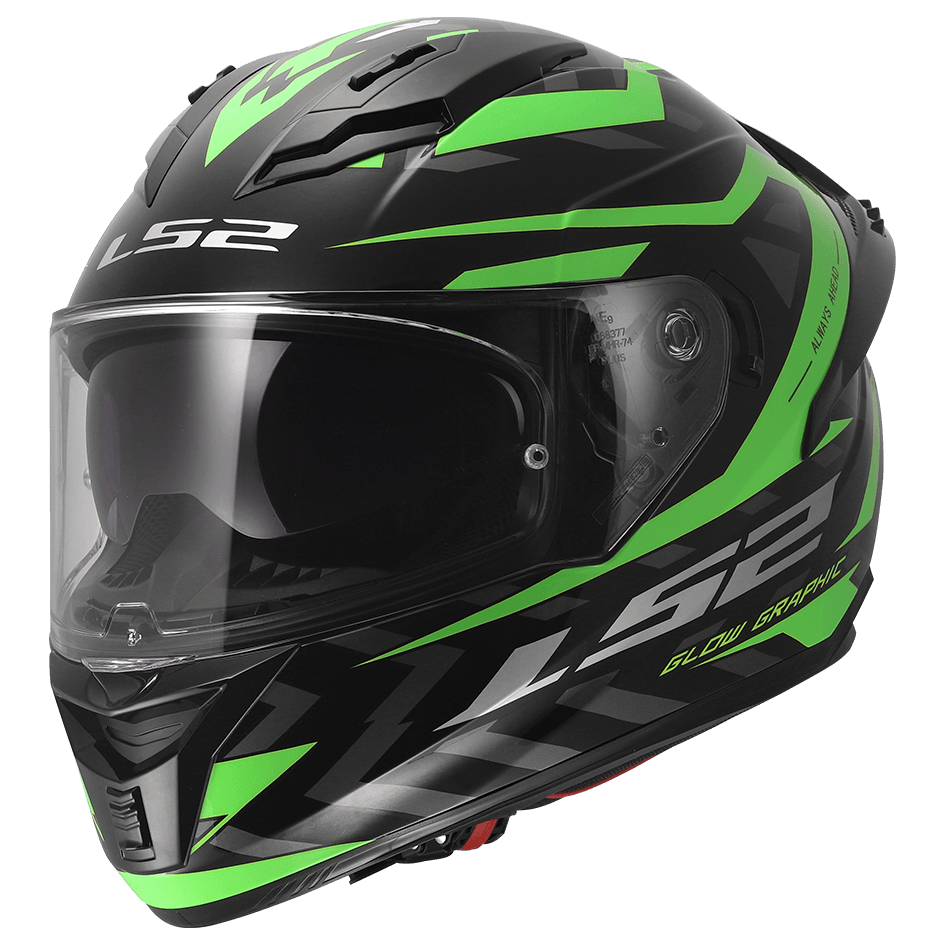 CASCO LS2 FF806 FUSION - AERE - BLACK FLUORESCENT YELLOW GLOW