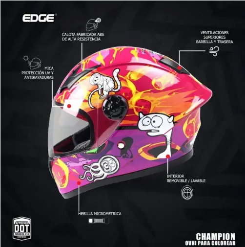 CASCO EDGE NIÑ@ PARA COLOREAR