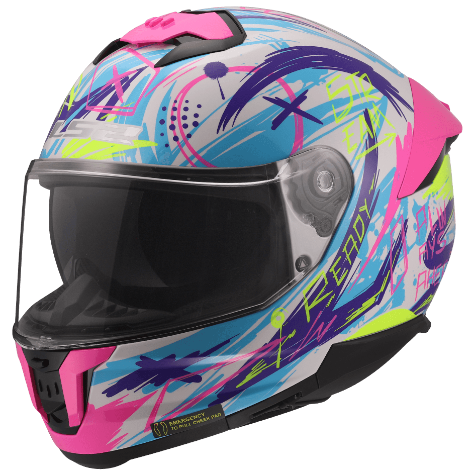 CASCO LS2 FF808 STREAM II - SCRATCHES BLANCO
